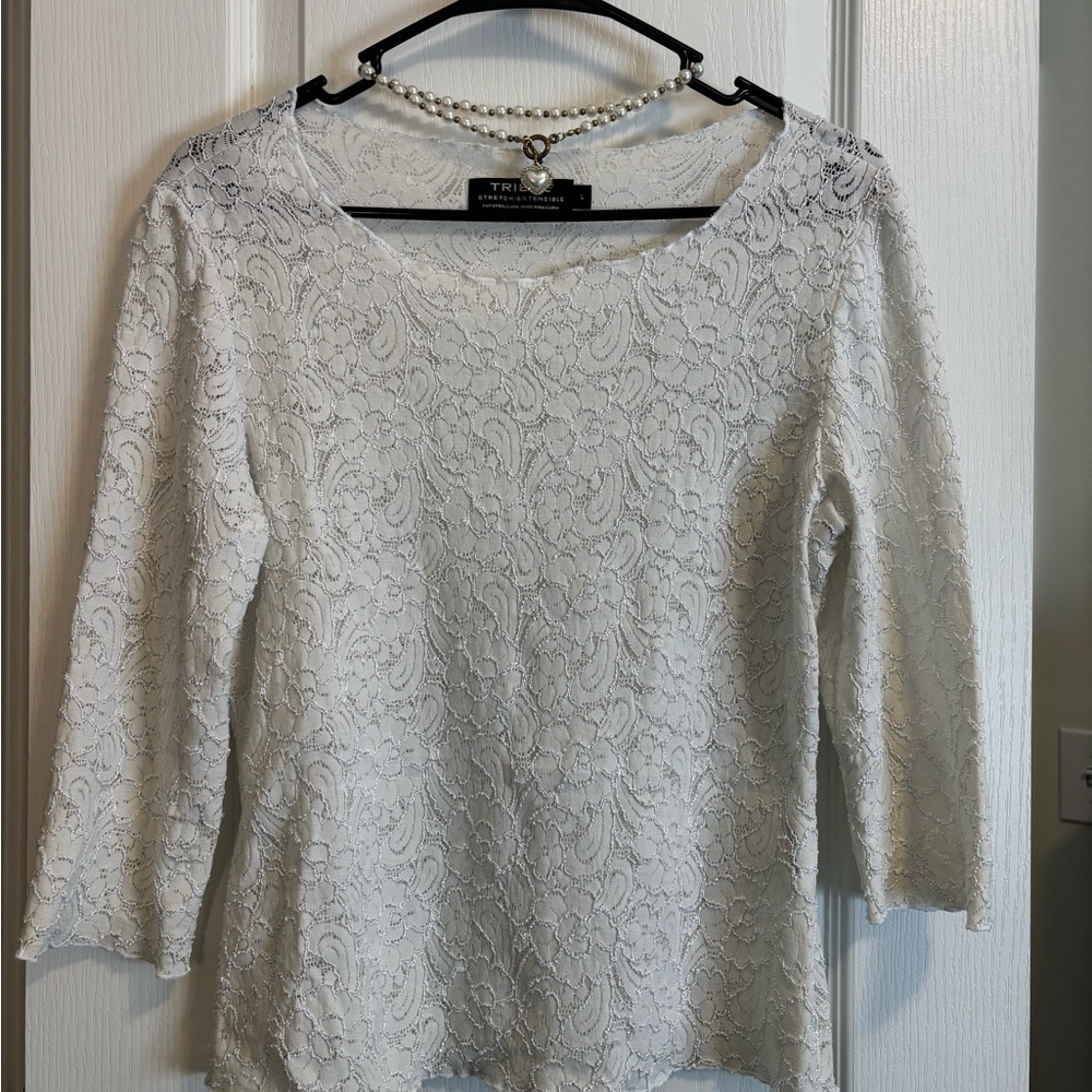 Tribal White Lace Blouse